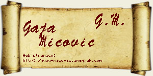 Gaja Mićović vizit kartica